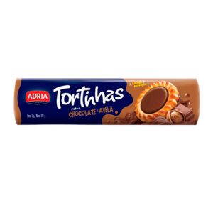 Biscoito Recheado Chocolate e Avelã Tortinhas Adria  140g
