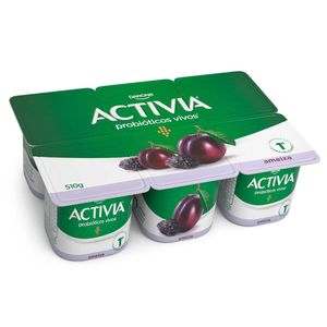 Polpa Sabor Ameixa Activia 510g 6 unidades