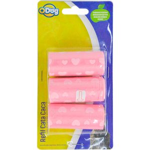 Refil Cata-Caca Rosa Mais Dog com 3 Unidades