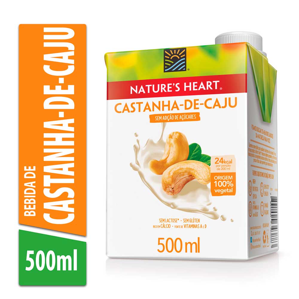 Bebida Vegetal Sabor Castanha De Caju Natures Heart 500ml Mambo