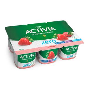 Polpa Sabor Morango Zero Lactose Activia 510g 6 unidades
