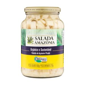Palmito Orgânico Picado Salada Amazônia Pote 270g