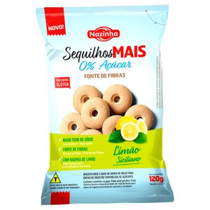 Sequilhos Limão Siciliano Mais Zero Nazinha 120g