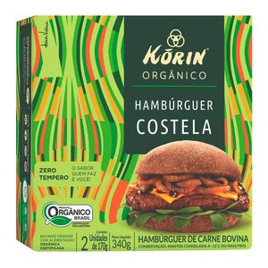 Hambúrguer de Costela Orgânico Congelado Korin 340g