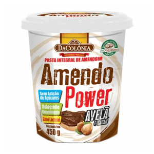 Pasta de Amendoim Avelã e Cacau Sem Adição de Açúcar Dacolonia Amendo Power 450g