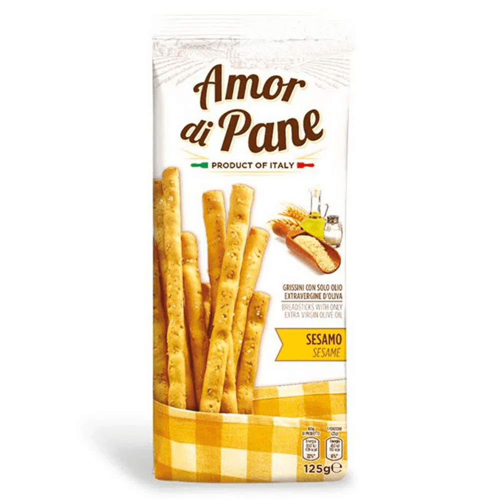 Torrada Grissini Azeite Extra Virgem e Gergelim Amor Di Pane 125g