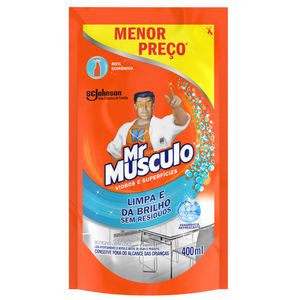 Limpa-Vidro Líquido Mr Músculo Sachê 400ml Refil Econômico