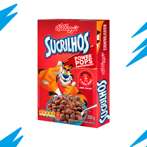 Cereal sabor Chocolate Power Pops Sucrilhos Kellogg's 200g