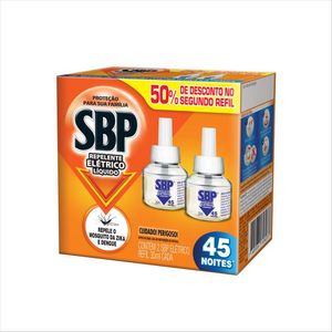 SBP Repelente Elétrico Líquido 45 Noites 50% grátis 2ª Unidade 35ml