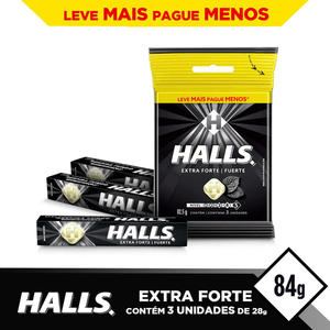 Bala Halls Extra Forte Bag com 3 Unidades