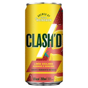 Refrigerante Natural Limão Sicíliano, Morango e Gengibre Clash'd Lata 269ml