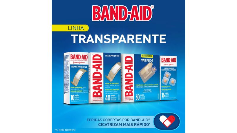 BAND-AID® Curativos Transparentes 40 Unidades Mambo Supermercado São Paulo  - Mambo Supermercado São Paulo