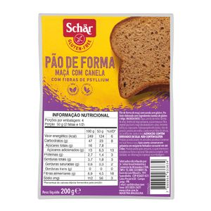 Pão de Forma Macã e Canela Sem Glúten Schar 200g