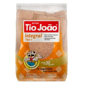 Arroz Integral no Saquinho Tio João Integral 1kg