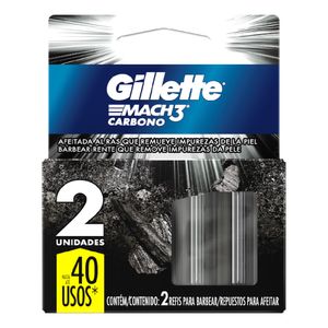 Carga Gillette Mach 3 Carbono Com 2 Unidades