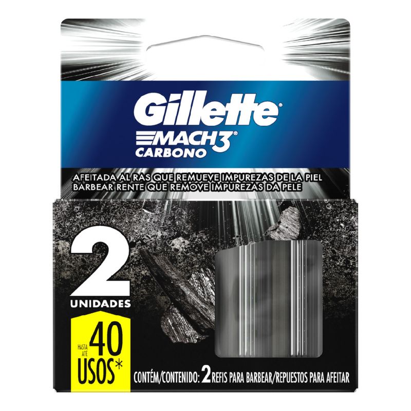 carga-gillette-mach-3-carbono-com-2-unidades
