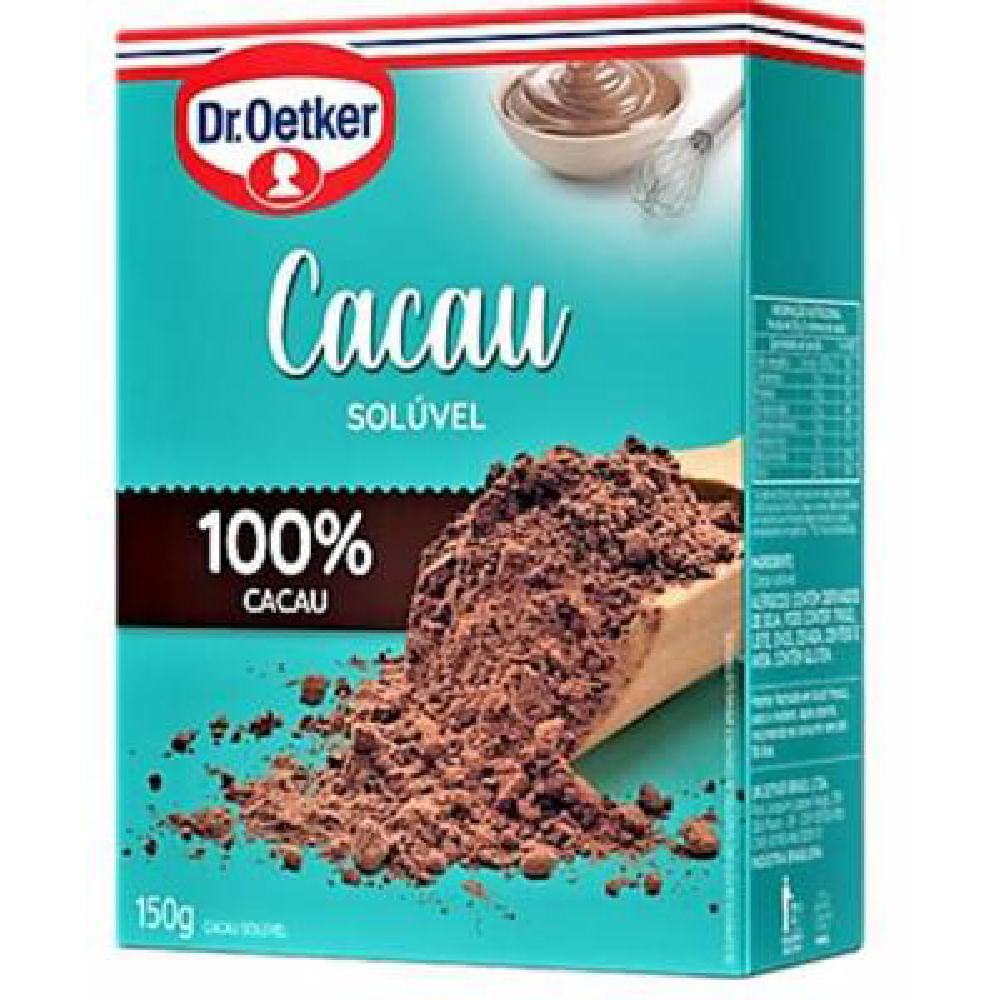 Chocolate em Pó Solúvel 100 Cacau Dr.Oetker 150g Mambo Supermercado