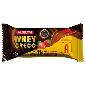 Barra Whey Grego Sabor Doce de Leite Com Morango 40g
