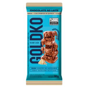 Barra de Chocolate ao Leite Crispy de Quinoa Goldko 80g