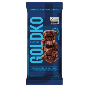 Chocolate 70% Cacau Sem Adição de Açúcar Goldko 80g