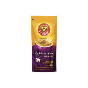 Café Solúvel Cappuccino de Baunilha 3 Corações Sachê 20g