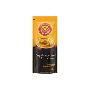 Café Solúvel Cappuccino Classic 3 Corações Sachê 20g