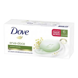 Kit Sabonete Hidratante Erva Doce Dove com 6 Unidades 90g Leve Mais Pague Menos