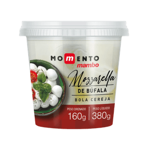 Queijo Mozzarela Búfala Bola Cereja Momento Mambo 160g