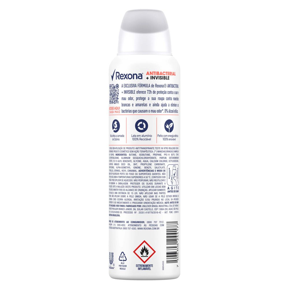 Desodorante Rexona Aero 150ml Men Antibacterial Protection