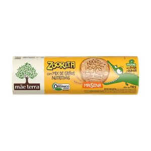 Biscoito Orgânico Infantil Mãe Terra Zooreta Maisena com Aveia e Quinoa 110 g