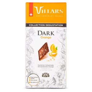 Chocolate Barra Amargo Com Raspas de Laranja Villars 100g