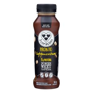 Bebida Láctea Cappuccino Power Whey 15g Zero Lactose 3 Corações 260ml