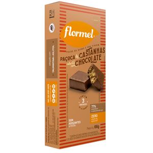 Paçoca de Castanhas com Cobertura de Chocolate Sem Adição de Açúcar Flormel 66g