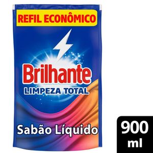 Refil Lava Roupa Líquido Limpeza Total Brilhante 900ml