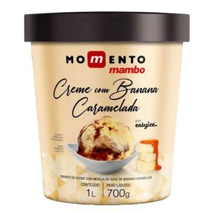 Sorvete Premium Banana Caramelada Momento Mambo 1L