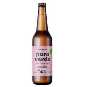 Bebida Fermentada Kombucha Sabor Abacaxi com Hibisco Puro Verde 350ml