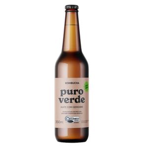 Kombucha Chá Mate com Gengibre Puro Verde 350ml