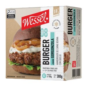Hambúrguer Bovino com Gorgonzola Smash Burger Wessel 300g