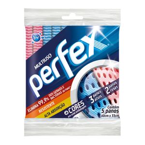 Pano Perfex Multiuso Mais Cores 5 Unidades