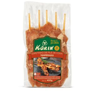 Espetinho Filé de Coxa de Frango Congelado Korin 400g