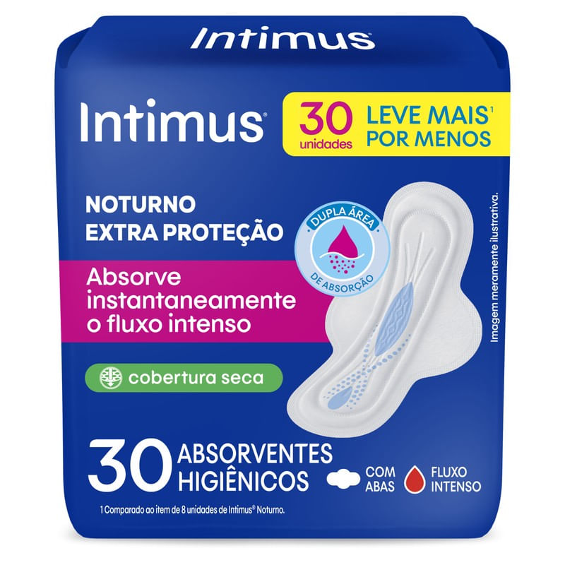 258364-Absorvente-com-Abas-Seca-Noturno-Intimus-Pacote-30-Unidades