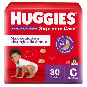 Fralda Roupinha Supreme Care G Huggies 30 Unidades