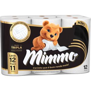Papel Higiênico Folha Tripla Mimmo 20m Leve 12 Pague 11