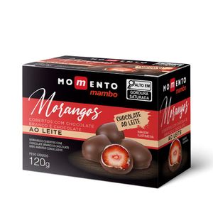 Bombom de Morangos com Chocolate ao Leite Momento Mambo 120g