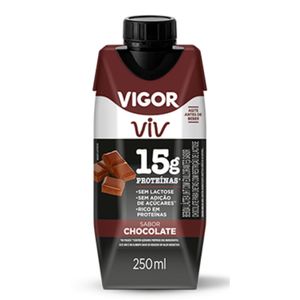 Bebida Láctea Chocolate Zero Lactose Vigor Viv Protein 250ml
