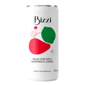 Água Com Gás Sabor Morango e Limão Bizzi 269ml