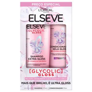 Kit Glycolic Gloss Shampoo 375ml e Condicionador Elseve 170ml