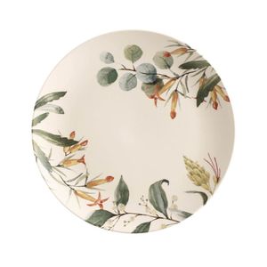 Prato Raso Coup Banksia Cor Branco Com Flores Porto Brasil 27,5cm
