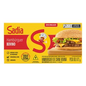 Hambúrguer Bovino Congelado Tradicional Sadia 672g
