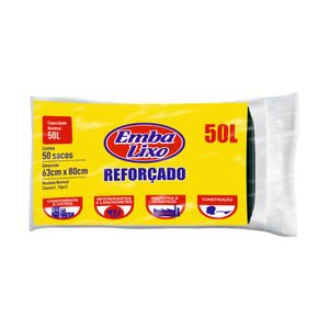 Saco para Lixo Preto Embalixo 50L